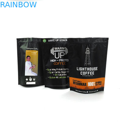 एल्यूमीनियम पन्नी मैट सफेद 1kg कॉफी Mylar बैग जिपर के साथ कॉफी बीन थैली खड़े हो जाओ