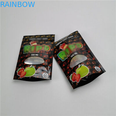 CBD 3 साइड सील कस्टम मुद्रित पाउच पन्नी पैकेजिंग बैग टुकड़े टुकड़े सामग्री खड़े हो जाओ
