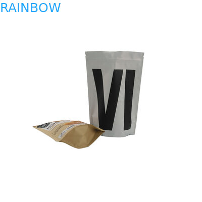 Ziplock पन्नी थैली पैकेजिंग एल्यूमीनियम पन्नी Degassing वाल्व के साथ कॉफी बैग खड़े हो जाओ