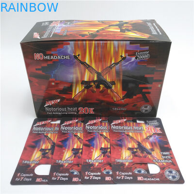 कस्टम मुद्रित प्लास्टिक राइनो गोलियां ब्लिस्टर कार्ड पैकिंग