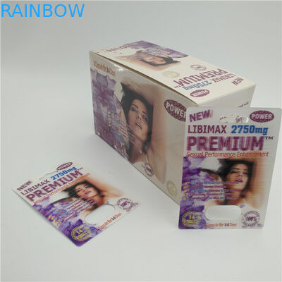 कस्टम मुद्रित प्लास्टिक राइनो गोलियां ब्लिस्टर कार्ड पैकिंग