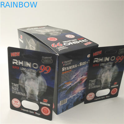 कस्टम मुद्रित प्लास्टिक राइनो गोलियां ब्लिस्टर कार्ड पैकिंग