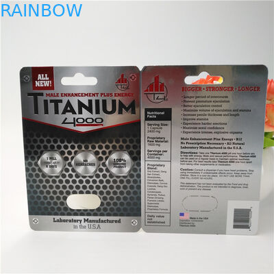 12 मिमी कैप राइनो पुरुष गोलियां 3 डी कार्ड ब्लिस्टर कार्ड पैकेजिंग