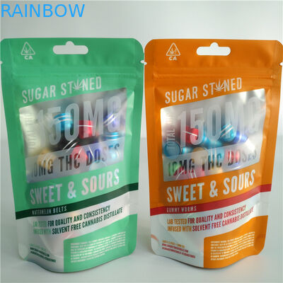 3.5g 7g 14g होलोग्राफिक फिल्म स्टैंड पाउच पैकेजिंग