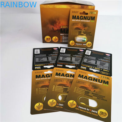 राइनो 69 पुरुष वृद्धि यौन गोली पैकेजिंग प्रदर्शन के लिए 3 डी कार्ड कैप्सुल ब्लिस्टर