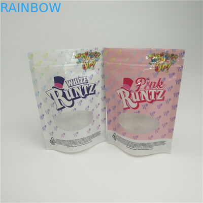 गांजा पैकिंग के लिए खिड़की के साथ गंध प्रूफ हर्बल पैकेजिंग बैग जिपलॉक बैग