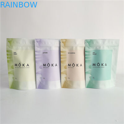 अंदर पन्नी के साथ स्नान नमक के लिए ज़िपलॉक पाउच बॉडी स्क्रब पैकेजिंग बैग खड़े हो जाओ