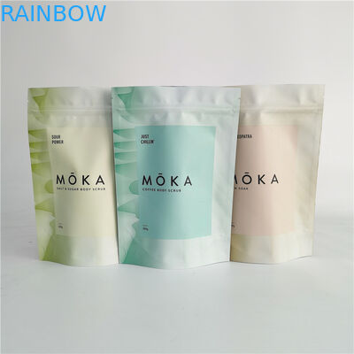 अंदर पन्नी के साथ स्नान नमक के लिए ज़िपलॉक पाउच बॉडी स्क्रब पैकेजिंग बैग खड़े हो जाओ