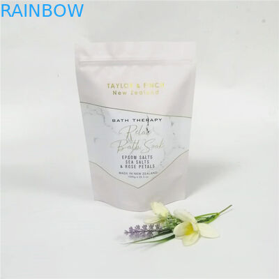 स्किनकेयर पैकेजिंग बैग / होलोग्राम पन्नी खिड़की के साथ स्नान नमक पैकेजिंग खड़े हो जाओ