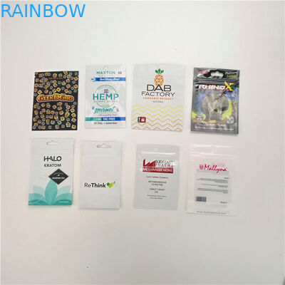 चाइल्ड प्रूफ बैग्स सीबीडी बैग्स के लिए कस्टमाइज्ड प्लास्टिक बैग्स, विंडो के साथ रनटज जंगल कुकीज दवा थैली