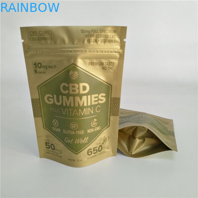 डिजिटल प्रिंटिंग मैट गोल्ड स्टैंड जिपर पाउच छोटे सबूत Mylar बैग मातम के लिए