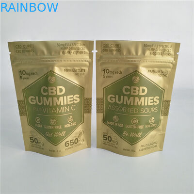 डिजिटल प्रिंटिंग मैट गोल्ड स्टैंड जिपर पाउच छोटे सबूत Mylar बैग मातम के लिए