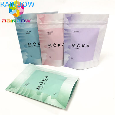 स्नैक / बॉडी स्क्रब कस्टमाइज्ड पैकेजिंग बैग्स के लिए कस्टम प्रिंटिंग जिपलॉक पाउच के साथ लैमिनेटेड फ़ॉइल बैग