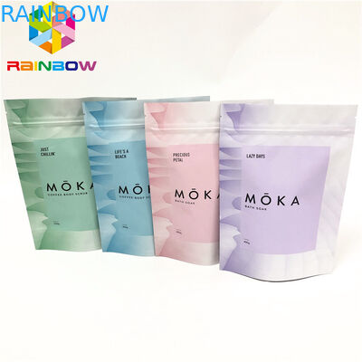 स्नैक / बॉडी स्क्रब कस्टमाइज्ड पैकेजिंग बैग्स के लिए कस्टम प्रिंटिंग जिपलॉक पाउच के साथ लैमिनेटेड फ़ॉइल बैग