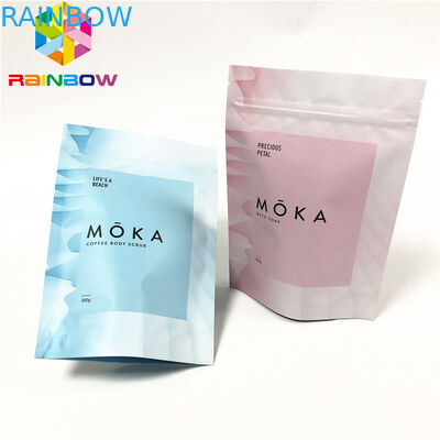 स्नैक / बॉडी स्क्रब कस्टमाइज्ड पैकेजिंग बैग्स के लिए कस्टम प्रिंटिंग जिपलॉक पाउच के साथ लैमिनेटेड फ़ॉइल बैग