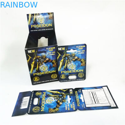 कस्टम मुद्रित पेपर कार्ड पुरुष पुरुष यौन प्रदर्शन लाल पोसिडॉन कार्ड बॉक्स प्रदर्शित करें