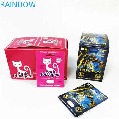 पिंक पुसीकैट पेपर बॉक्स कार्ड एम्बॉसिंग हॉट स्टैम्पिंग सेंसुअल एनहांसमेंट ब्लिस्टर पैकेजिंग डिस्प्ले बॉक्स कार्ड