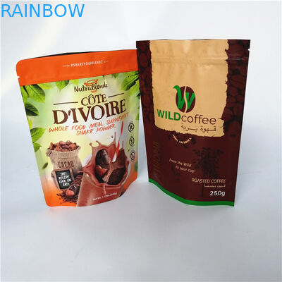 वाल्व के साथ गसेट फ़ॉइल पाउच पैकेजिंग मोसेरप्रूफ ग्राउंड कॉफ़ी बैग्स खड़े करें