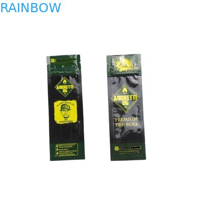 शेन्ज़ेन आपूर्तिकर्ता मिनी पाउच सोने की छपाई के लिए Preroll सिगरेट 3 साइड सील पाउच जिपर बैग के साथ