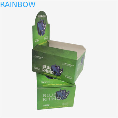 पर्यावरण के अनुकूल प्रदर्शन कागज बॉक्स, उपहार लपेटें बॉक्स राइनो CBD तेल की बोतल ऊर्जा बार पैकेजिंग बॉक्स