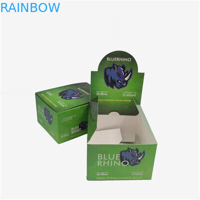 पर्यावरण के अनुकूल प्रदर्शन कागज बॉक्स, उपहार लपेटें बॉक्स राइनो CBD तेल की बोतल ऊर्जा बार पैकेजिंग बॉक्स