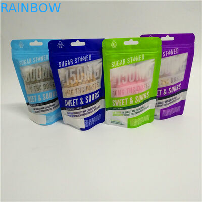 हीट सील प्लास्टिक खाद्य ग्रेड बाल गंध सबूत पाउच ज़िप ताला खाद्य Gummy पैकेजिंग खड़े हो जाओ