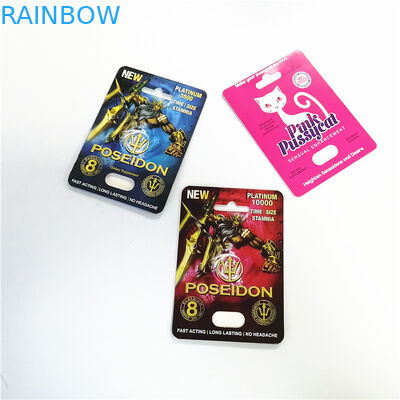 राइनो गोलियों के लिए प्रदर्शन बॉक्स पुरुष संवर्धक यौन प्रदर्शन राइनो शेप कैप्सूल पेपर कार्ड