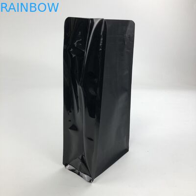 कस्टम मुद्रित मैट काले एल्यूमीनियम पन्नी 250g 1 kg 12oz ज़िपलॉक फ्लैट नीचे कॉफी बैग के साथ