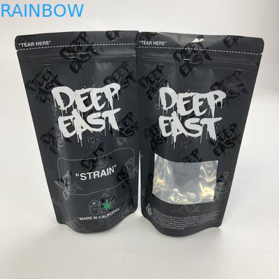 कस्टम मुद्रित मैट काले एल्यूमीनियम पन्नी 250g 1 किलो 12 ऑउंस जिपलॉक के साथ स्पष्ट खिड़की बैग के साथ थैली खड़े हो जाओ