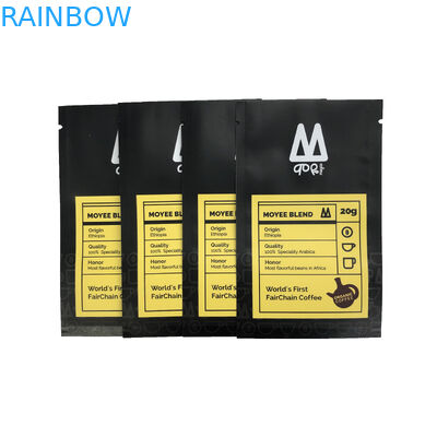 कैंडी कॉफी बीन प्लास्टिक बैग प्रिंटिंग के लिए तीन साइड सीलिंग बैग फ्लैट पाउच फूड पैकेजिंग बैग