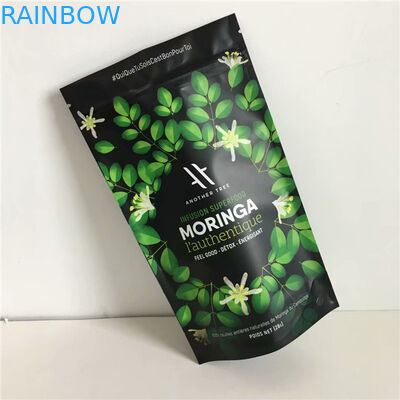 चीन आपूर्तिकर्ता कस्टम डिजाइन मुद्रण खाद्य पैकेजिंग के लिए जिपर के साथ resealable एल्यूमीनियम पन्नी स्टैंड पाउच