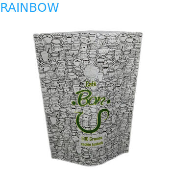 कॉफी / कुकी पैकेजिंग के लिए ग्लॉसी फिनिश कस्टम 500 जी स्टैंड पाउच जिपर बैग