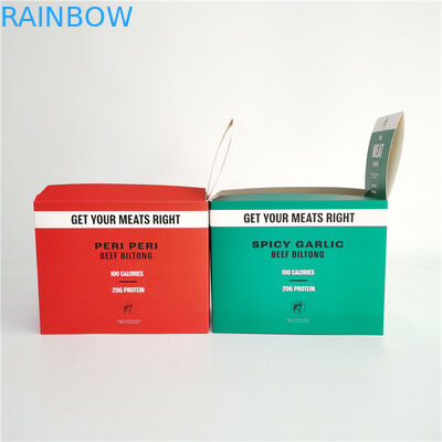 बीफ़ बिल्टॉन्ग के लिए ऑफ़सेट प्रिंटिंग टियर ऑफ़ पेपर बॉक्स