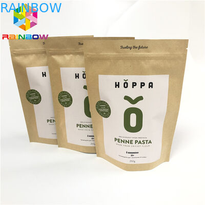 ब्राउन क्राफ्ट पेपर CMYK VMPET जिपलॉक स्टैंड पाउच