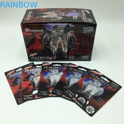 गोली कैप्सूल पीवीसी 60 * 80 सेमी राइनो 69 3 डी पैकेजिंग कार्ड