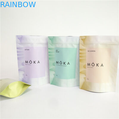 जिपर के साथ पूर्ण रंग मुद्रण 200 ग्राम बॉडी स्क्रब स्टैंड थैली एल्यूमीनियम पन्नी खाली कॉफी बैग