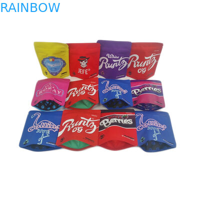 शिप स्मेल प्रूफ 3.5g पाउच फॉयल जिपर सॉफ्ट टच एडिबल रेसेबल कैनबिस फ्लावर पैकेजिंग मायलार बैग के लिए तैयार