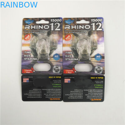 कठोर रॉक्स पुरुष संवर्धन गोली राइनो 69 ब्लिस्टर 3 डी कार्ड डिस्प्ले बॉक्स