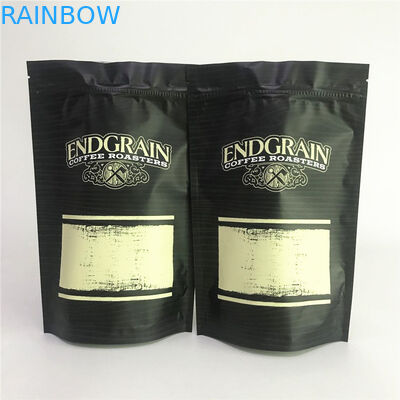 मैट एल्युमिनियम फॉयल स्टैंड अप पाउच पैकेजिंग कॉफ़ी पैकेजिंग बैग्स मायलर बैग्स