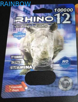 Recyclable CMYK Rhino 69 3 डी पिल पैकेजिंग कार्ड