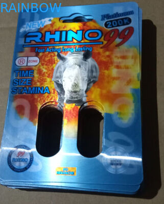 Recyclable CMYK Rhino 69 3 डी पिल पैकेजिंग कार्ड