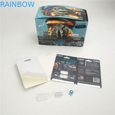 9x12 सेमी पुरुष संवर्धन गोलियां राइनो 150K 3 डी ब्लिस्टर कार्ड