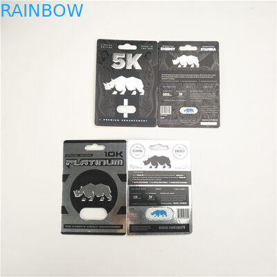 चमकदार सतह 9x12 सेमी राइनो कैप्सूल ब्लिस्टर पेपर कार्ड