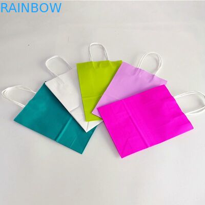 क्राफ्ट पेपर CMYK 350gsm कार्डबोर्ड किराने की शॉपिंग बैग हैंडल के साथ