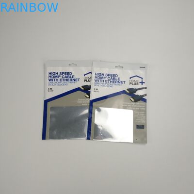 अनुकूलित तीन साइड सील यूएसबी केबल पैकेजिंग बैग प्लास्टिक पाउच पैकेजिंग वायरलेस इयरफ़ोन जिपर के साथ