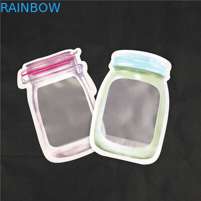 खाद्य रस दूध जेली तरल के लिए अनुकूलित पुन: प्रयोज्य विशेष आकार का प्लास्टिक पाउच