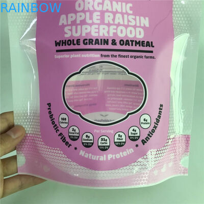 चमकदार सतह खाद्य पैकेजिंग के लिए खिड़की के साथ पैकेजिंग बैग अनुकूलित बैग खड़े हो जाओ