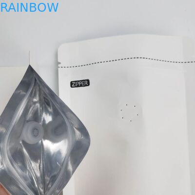 Oem कस्टम 1/8 OZ सफेद लोगो आकार resealable एल्यूमीनियम पन्नी 120 माइक्रोन क्राफ्ट पेपर स्टैंड पैकेजिंग पाउच