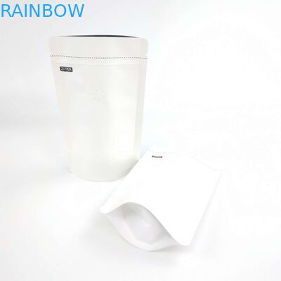 Oem कस्टम 1/8 OZ सफेद लोगो आकार resealable एल्यूमीनियम पन्नी 120 माइक्रोन क्राफ्ट पेपर स्टैंड पैकेजिंग पाउच