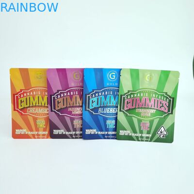 जिपर के साथ डिजिटल प्रिंटिंग थ्री साइड सील पाउच कस्टमाइज्ड फ्लैट बैग